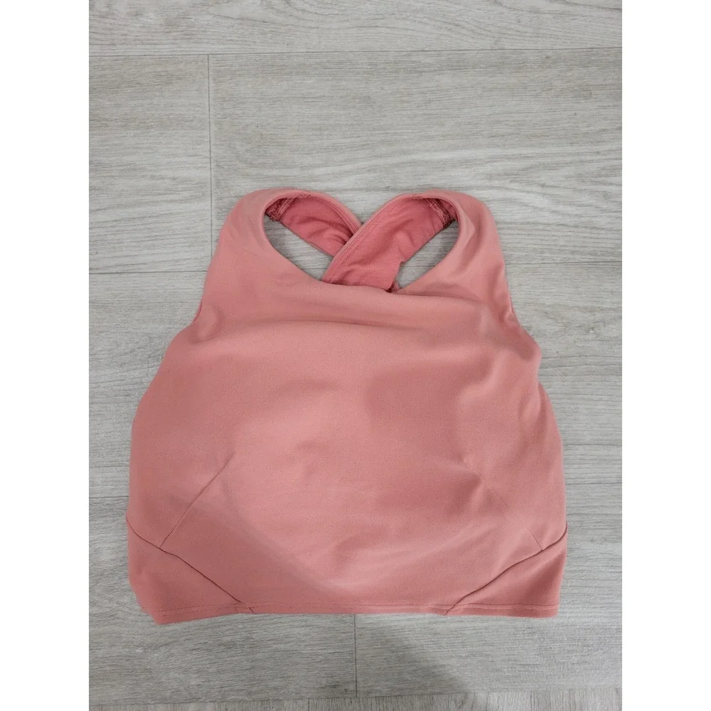 Lululemon Forward Fold Bra Women's 6 Coral Nulu High Neck C/D Cups Yoga